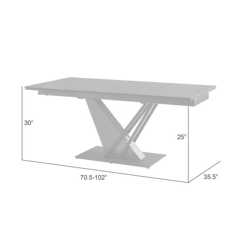 Moore Modern Extendable Rectangular Dining Table with Black Sintered Stone Table Top - Seats up to 6 - Furniture City (CA)l