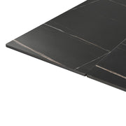 Moore Modern Extendable Rectangular Dining Table with Black Sintered Stone Table Top - Seats up to 6 - Furniture City (CA)l