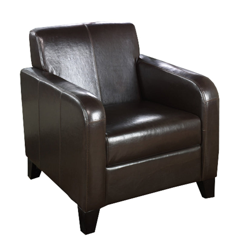 1400 Brown Faux Leather Club Chair - Furniture City (CA)l