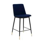 Messina 26" Blue Faux Leather and Metal Counter Height Bar Stool - Furniture City (CA)l