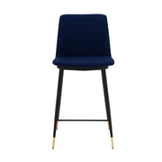 Messina 26" Blue Faux Leather and Metal Counter Height Bar Stool - Furniture City (CA)l