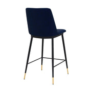 Messina 26" Blue Faux Leather and Metal Counter Height Bar Stool - Furniture City (CA)l