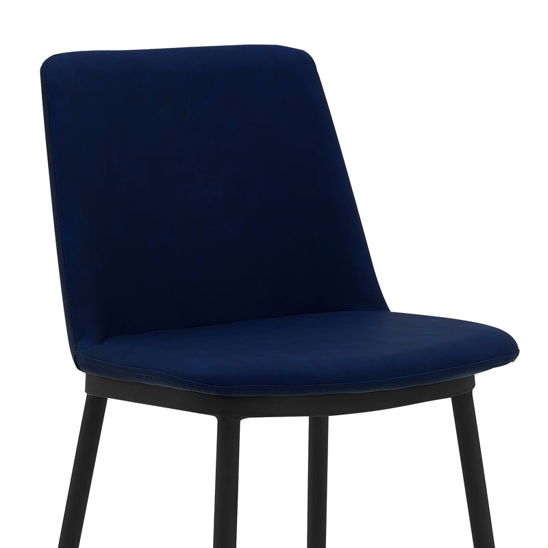 Messina 26" Blue Faux Leather and Metal Counter Height Bar Stool - Furniture City (CA)l