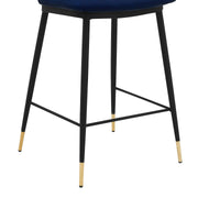 Messina 26" Blue Faux Leather and Metal Counter Height Bar Stool - Furniture City (CA)l