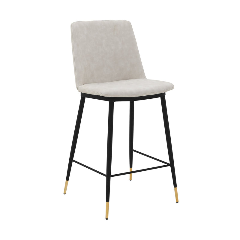 Messina 26" Cream Faux Leather and Metal Counter Height Bar Stool - Furniture City (CA)l