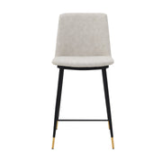 Messina 26" Cream Faux Leather and Metal Counter Height Bar Stool - Furniture City (CA)l