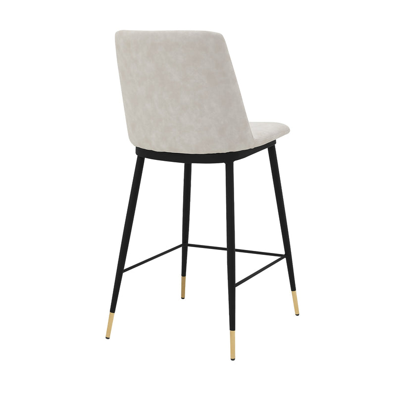 Messina 26" Cream Faux Leather and Metal Counter Height Bar Stool - Furniture City (CA)l
