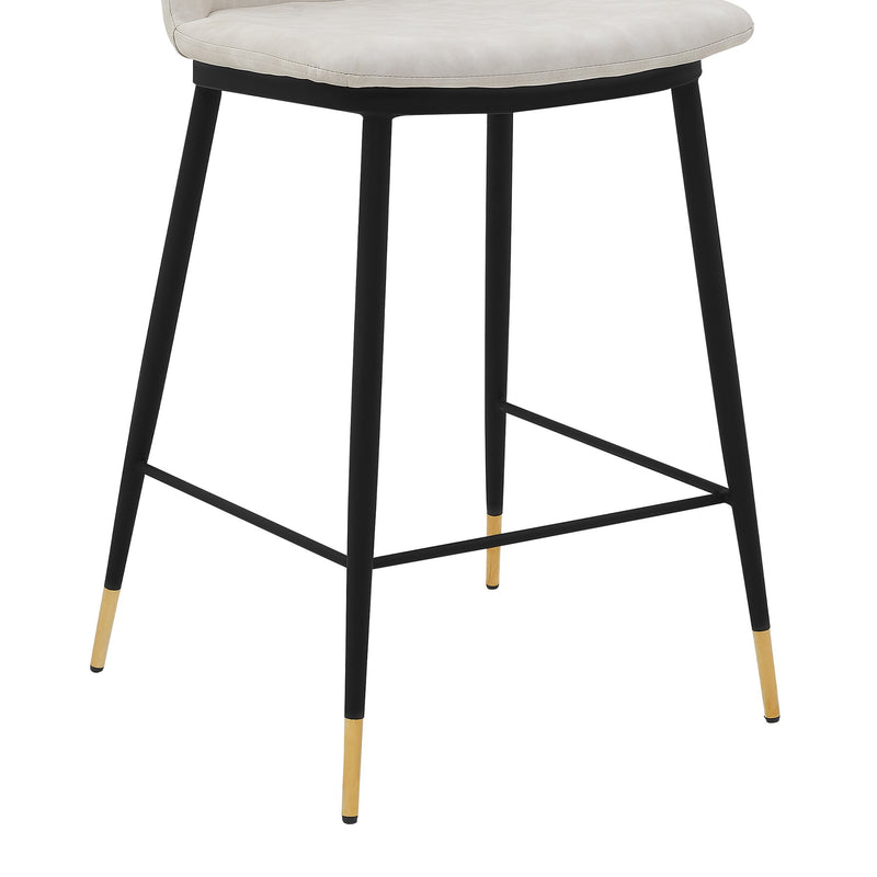 Messina 26" Cream Faux Leather and Metal Counter Height Bar Stool - Furniture City (CA)l