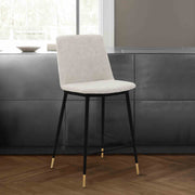Messina 26" Cream Faux Leather and Metal Counter Height Bar Stool - Furniture City (CA)l