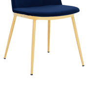 Messina Modern Blue Velvet and Gold Metal Leg Dining Room Chairs - Set of 2 - Furniture City (CA)l