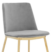Messina Modern Gray Velvet and Gold Metal Leg Dining Room Chairs - Set of 2 - Furniture City (CA)l