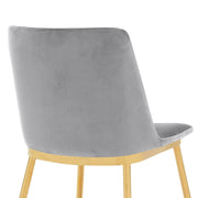 Messina Modern Gray Velvet and Gold Metal Leg Dining Room Chairs - Set of 2 - Furniture City (CA)l