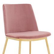 Messina Modern Pink Velvet and Gold Metal Leg Dining Room Chairs - Set of 2 - Furniture City (CA)l