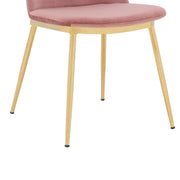 Messina Modern Pink Velvet and Gold Metal Leg Dining Room Chairs - Set of 2 - Furniture City (CA)l