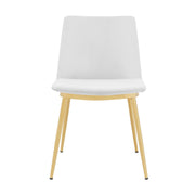 Messina Modern White Velvet and Gold Metal Leg Dining Room Chairs - Set of 2 - Furniture City (CA)l