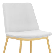 Messina Modern White Velvet and Gold Metal Leg Dining Room Chairs - Set of 2 - Furniture City (CA)l