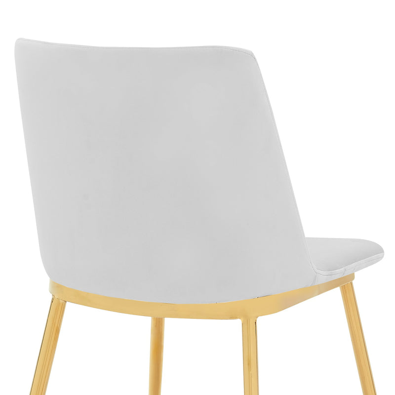 Messina Modern White Velvet and Gold Metal Leg Dining Room Chairs - Set of 2 - Furniture City (CA)l