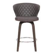 Mynette 26" Swivel Brown Faux Leather Bar Stool - Furniture City (CA)l