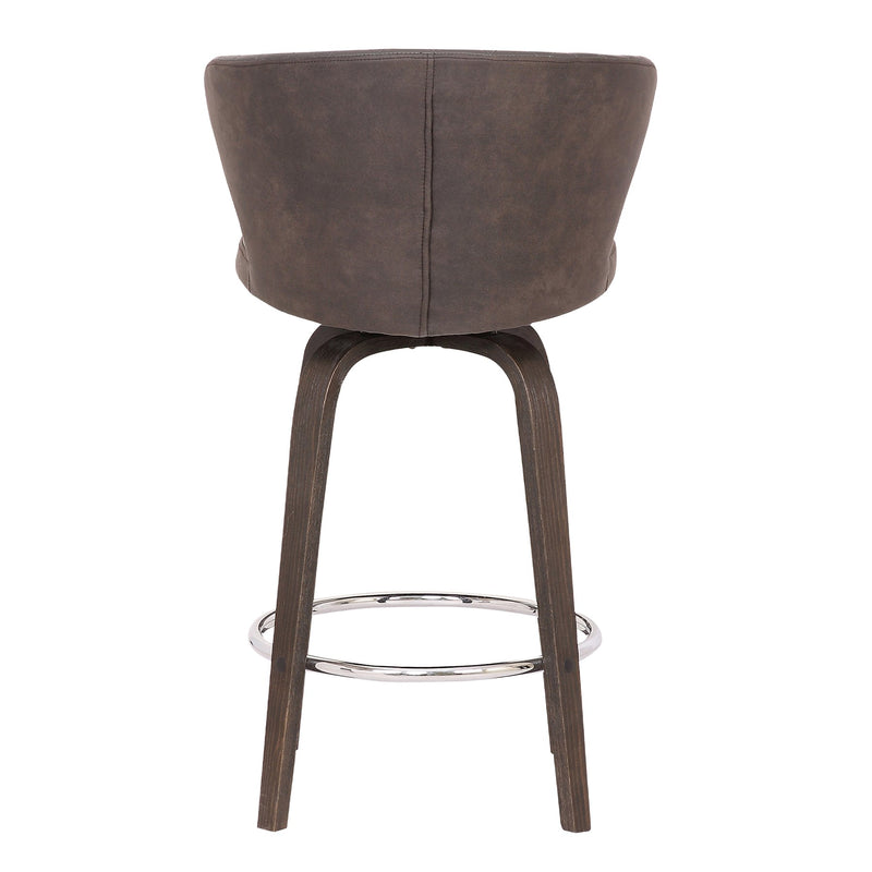 Mynette 26" Swivel Brown Faux Leather Bar Stool - Furniture City (CA)l