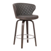 Mynette 30" Swivel Brown Faux Leather Bar Stool - Furniture City (CA)l