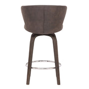 Mynette 30" Swivel Brown Faux Leather Bar Stool - Furniture City (CA)l