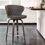 Mynette 30" Swivel Brown Faux Leather Bar Stool - Furniture City (CA)l