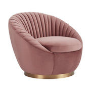 Mitzy Blush Velvet Swivel Accent Chair with Gold Base - Furniture City (CA)l