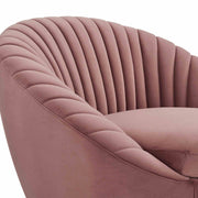 Mitzy Blush Velvet Swivel Accent Chair with Gold Base - Furniture City (CA)l