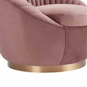 Mitzy Blush Velvet Swivel Accent Chair with Gold Base - Furniture City (CA)l