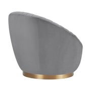 Mitzy Gray Velvet Swivel Accent Chair with Gold Base - Furniture City (CA)l