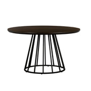 Motion Oak and Metal Round Dining Table - Furniture City (CA)l
