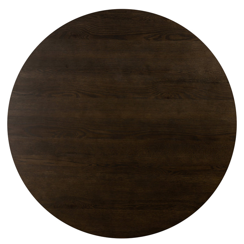 Motion Oak and Metal Round Dining Table - Furniture City (CA)l
