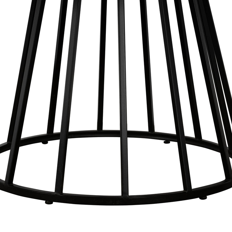Motion Oak and Metal Round Dining Table - Furniture City (CA)l