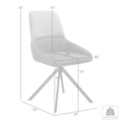 Maverick Swivel Upholstered Dining Chair in Two-Tone Fabric Gray with Black Metal Legs - Set of 2 - Furniture City (CA)l