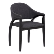 Meadow Contemporary Dining Chair in Black Brush Wood Finish and Charcoal Fabric - Set of 2 - Furniture City (CA)l