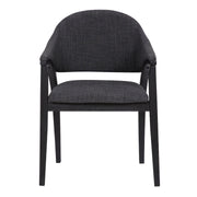 Meadow Contemporary Dining Chair in Black Brush Wood Finish and Charcoal Fabric - Set of 2 - Furniture City (CA)l
