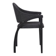 Meadow Contemporary Dining Chair in Black Brush Wood Finish and Charcoal Fabric - Set of 2 - Furniture City (CA)l