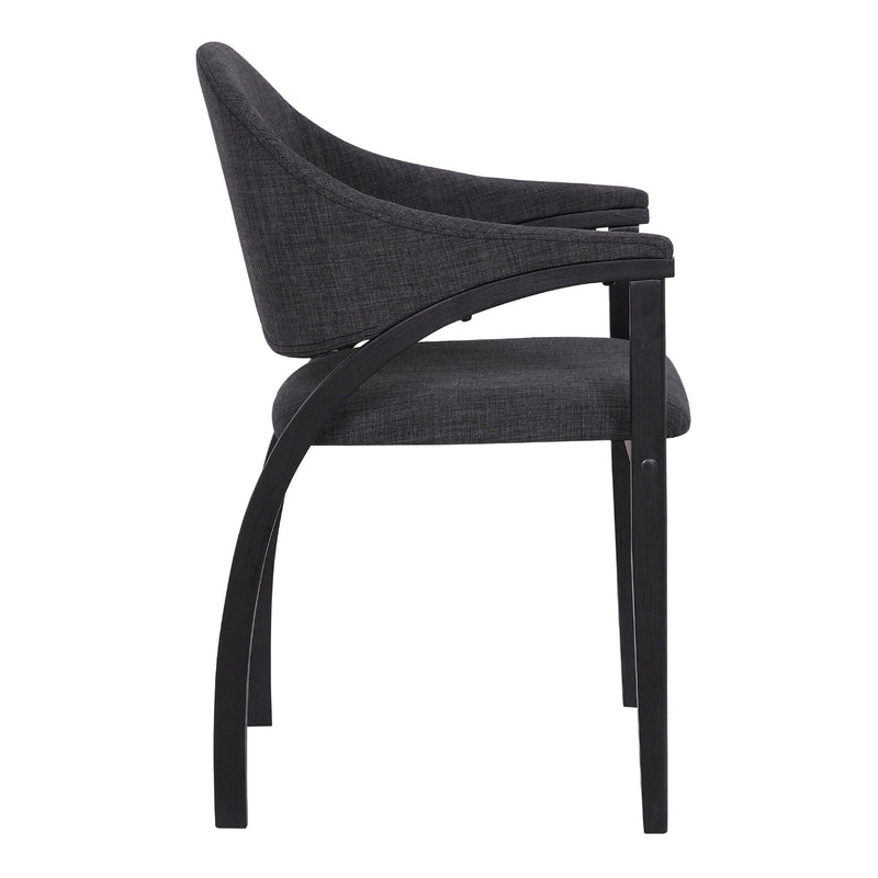 Meadow Contemporary Dining Chair in Black Brush Wood Finish and Charcoal Fabric - Set of 2 - Furniture City (CA)l
