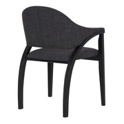 Meadow Contemporary Dining Chair in Black Brush Wood Finish and Charcoal Fabric - Set of 2 - Furniture City (CA)l
