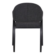Meadow Contemporary Dining Chair in Black Brush Wood Finish and Charcoal Fabric - Set of 2 - Furniture City (CA)l