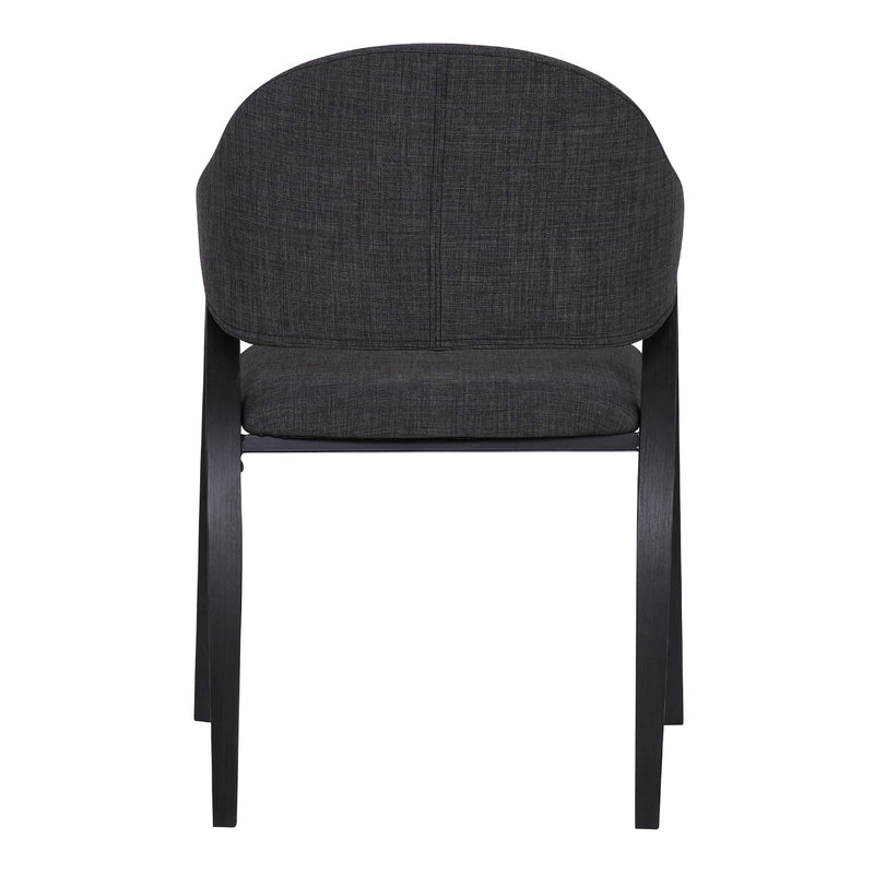 Meadow Contemporary Dining Chair in Black Brush Wood Finish and Charcoal Fabric - Set of 2 - Furniture City (CA)l