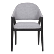 Meadow Contemporary Dining Chair in Black Brush Wood Finish and Gray Fabric - Set of 2 - Furniture City (CA)l