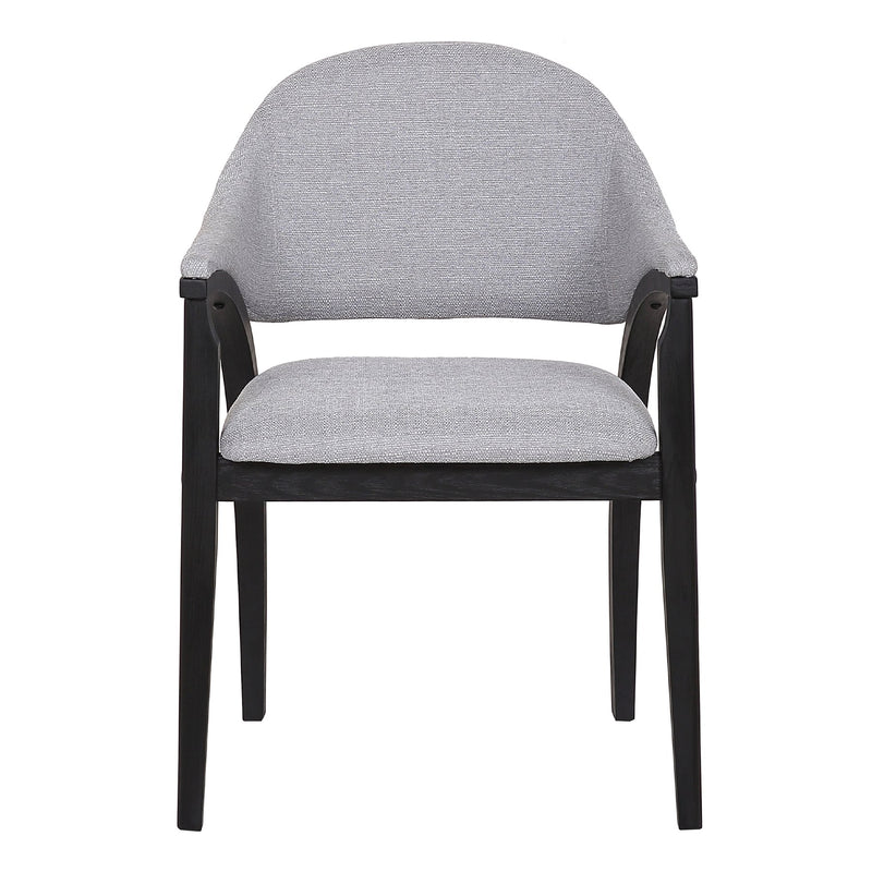 Meadow Contemporary Dining Chair in Black Brush Wood Finish and Gray Fabric - Set of 2 - Furniture City (CA)l