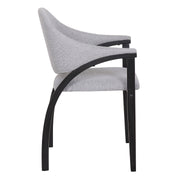 Meadow Contemporary Dining Chair in Black Brush Wood Finish and Gray Fabric - Set of 2 - Furniture City (CA)l