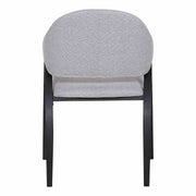 Meadow Contemporary Dining Chair in Black Brush Wood Finish and Gray Fabric - Set of 2 - Furniture City (CA)l
