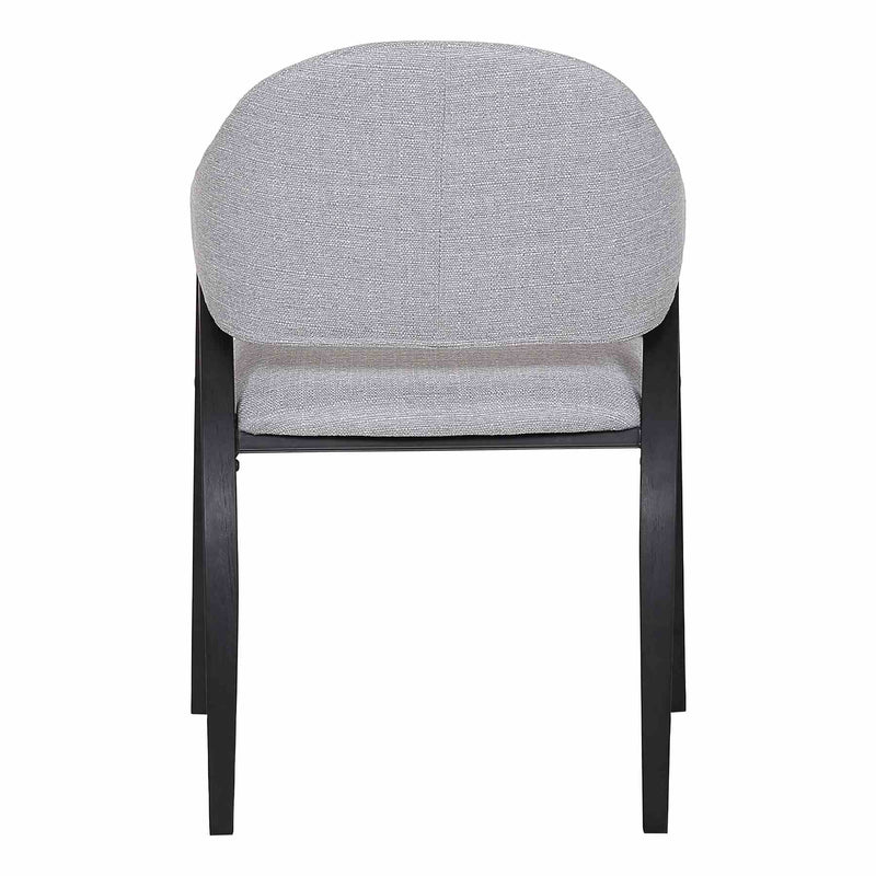 Meadow Contemporary Dining Chair in Black Brush Wood Finish and Gray Fabric - Set of 2 - Furniture City (CA)l