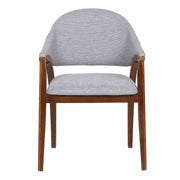 Meadow Contemporary Dining Chair in Walnut Wood Finish and Gray Fabric - Set of 2 - Furniture City (CA)l