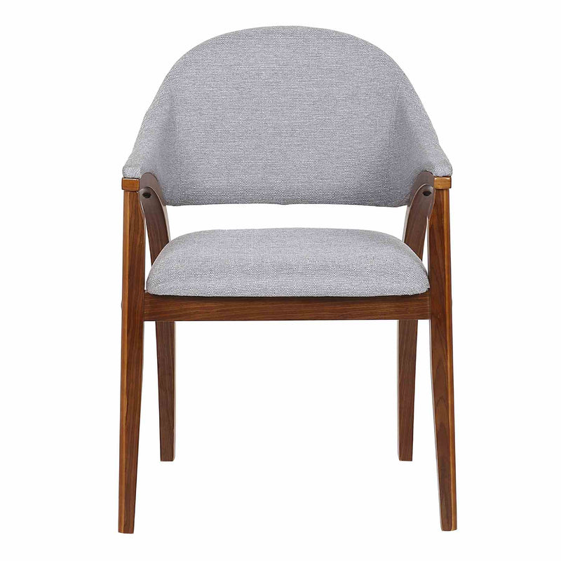 Meadow Contemporary Dining Chair in Walnut Wood Finish and Gray Fabric - Set of 2 - Furniture City (CA)l
