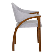 Meadow Contemporary Dining Chair in Walnut Wood Finish and Gray Fabric - Set of 2 - Furniture City (CA)l