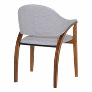 Meadow Contemporary Dining Chair in Walnut Wood Finish and Gray Fabric - Set of 2 - Furniture City (CA)l